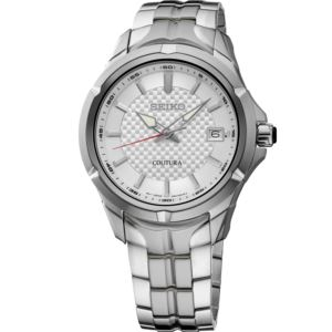 Seiko Coutura Ss Quartz Silver Textured Dial, Ss Bracelet (JYOGE)