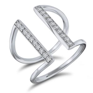 Contemporary Diamond Cuff Ring (6CKLN)