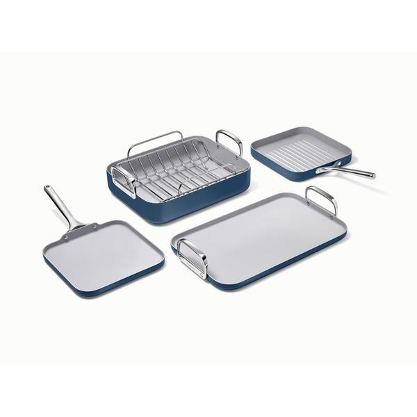 5-Piece Non-Toxic Nonstick Ceramic Square Cooking Set (OZNEL)