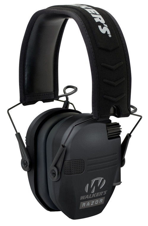 Walker's GWPRSEM Razor Slim Electronic Muff 23 dB Over the Head Black Polymer (3566C)