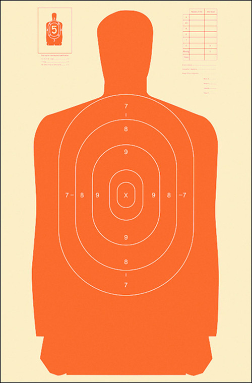 Action Target B27SORANGE100 Qualification Standard Silhouette Paper Hanging 24" x 45" Orange/White 100 Per Box                                                                                           (BQLY5)