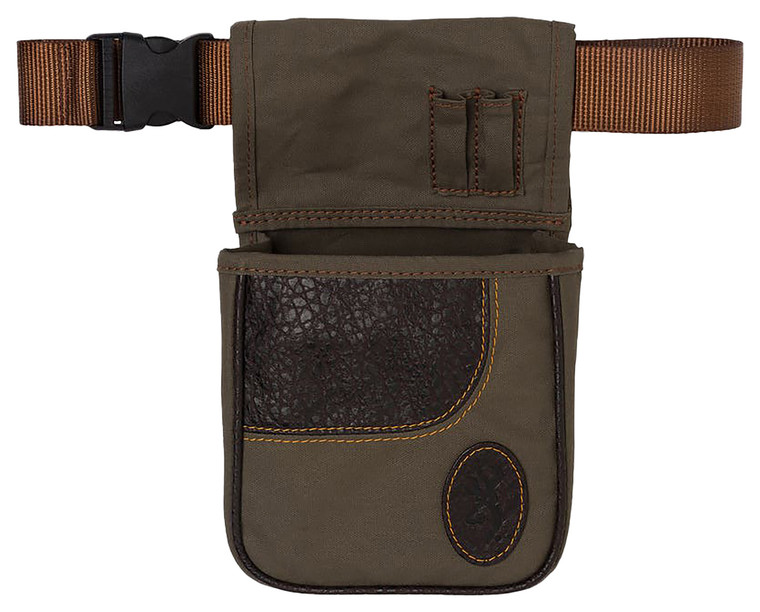 Browning 121504843 Laredo Shell Pouch Olive Canvas/Leather Belt Mount                                                                                                                                    (OYG0O)