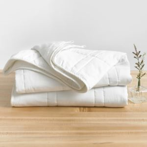 12Lb Weighted Throw Blanket- Pebble White (VUC9E)