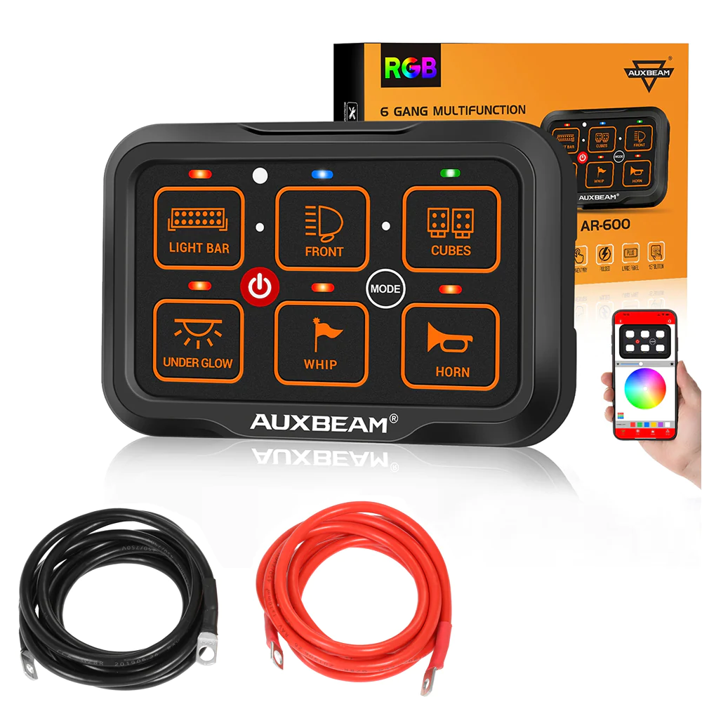 Auxbeam 6 Switch Multifunction RGB Switch Panel with Bluetooth Auxbeam 6 Switch Multifunction RGB Switch Panel with Bluetooth