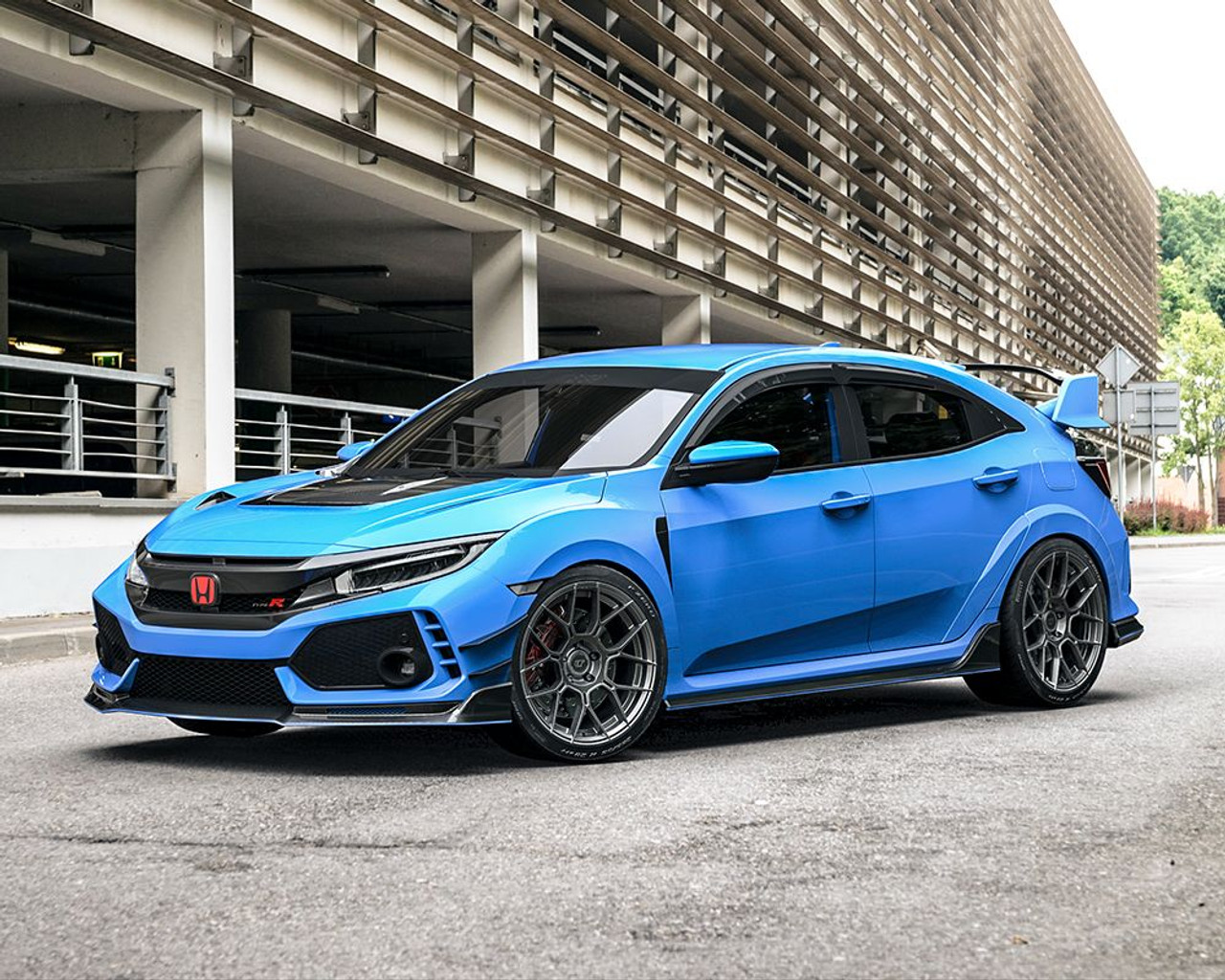 Honda Civic Type R with VR Forged D03-R in Matte Black