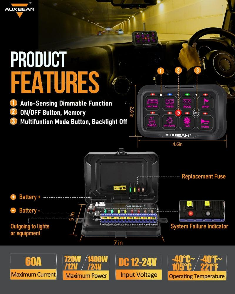 AuxBeam control 8gang Switch RA80 開封済未使用 AuxBeam control 8gang Switch RA80 開封済未使用 Switch Panel 0