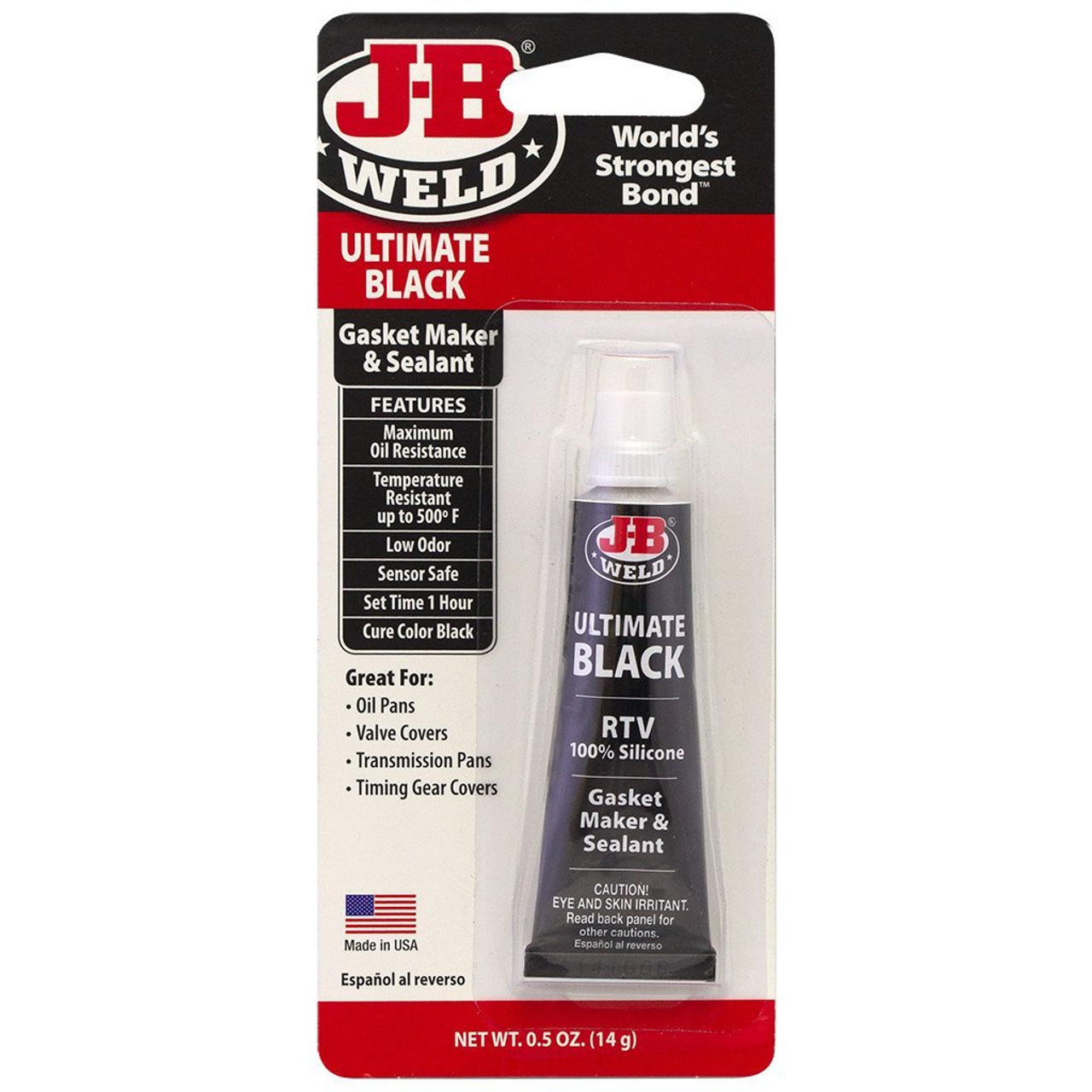 J-B Weld Ultimate Black RTV Silicone Gasket Maker and Sealant - 0.5 oz.