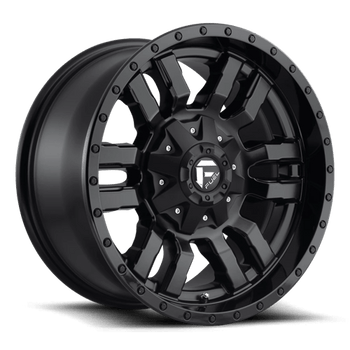 Fuel 1PC: D596 SLEDGE, D596 17X9 5X5.5/150 MT-BLK-GBL -12MM