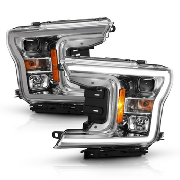 2018-2020 Ford F-150 Anzo Plank Style Projection Headlights (Chrome Housings)