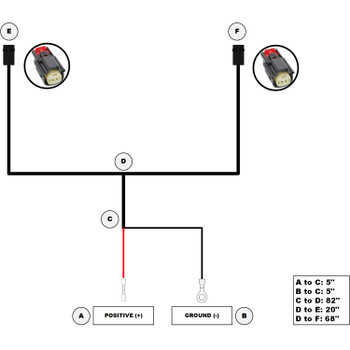 CrystaLux MX150 2-Pin (Female) A-Pillar/Fog Light Harness