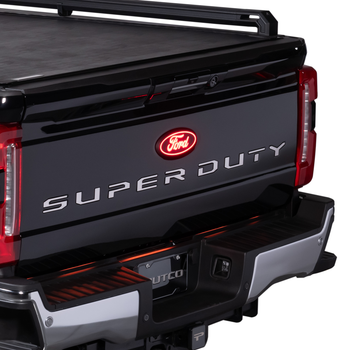 Putco Luminix LED Red Oval Tailgate Lighted Emblem for 2015-2023 & 2023-2026 Ford Super Duty (Non Platinum & Non Limited)