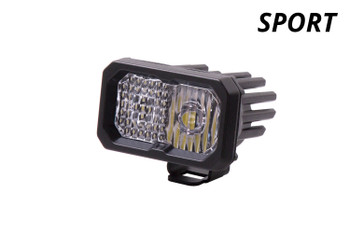 Diode Dynamics Stage Series 2" LED Pod Sport White Flood Standard Amber Backlight (Single)