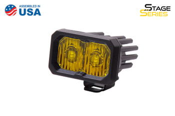 Diode Dynamics Stage Series 2" LED Pod Pro Yellow Driving Standard Amber Backlight (Single)