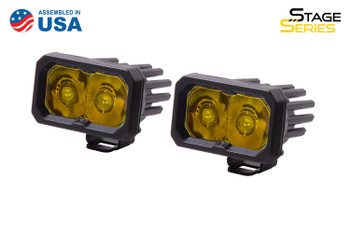 Diode Dynamics Stage Series 2" LED Pod Pro Yellow Spot Standard Amber Backlight