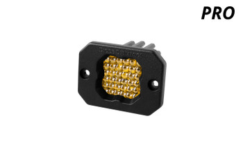 Diode Dynamics Stage Series 1" LED Pod Pro Yellow Flood Flush Amber Backlight (Single)