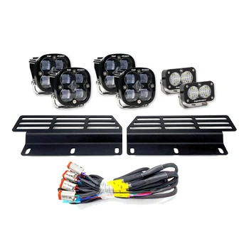 Baja Designs Triple Fog Light Kit w/KR Off-Road Brackets for 2021+ Ford Bronco (HD Modular Bumper)