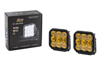 Diode Dynamics Stage Series 5" Sport Yellow Flood Standard (Pair)