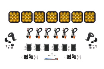 Diode Dynamics SS5 Sport Universal CrossLink 7-Pod Lightbar Yellow Driving