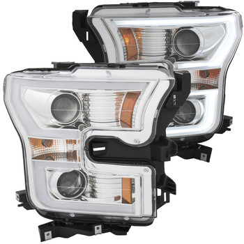 2015-2017 Ford F-150 Anzo Switchback Outline Projection Headlights (Chrome Housings)