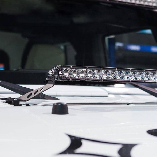AuxBeam 22" Straight LED light bar Hood Mounting Brackets For 07-17 Jeep Wrangler 