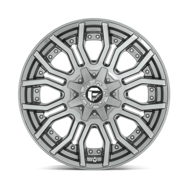 Fuel 1PC: D713 RAGE PLATINUM, D713 20X10 8X6.5 BRSH-GNMTL-TTC -18MM