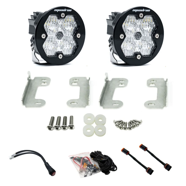 Baja Designs Squadron-R 2.0 Sport Fog Kit for 2018-2026 Jeep Wrangler JL & 2020-2026 Jeep Gladiator JT (Sahara Bumper)