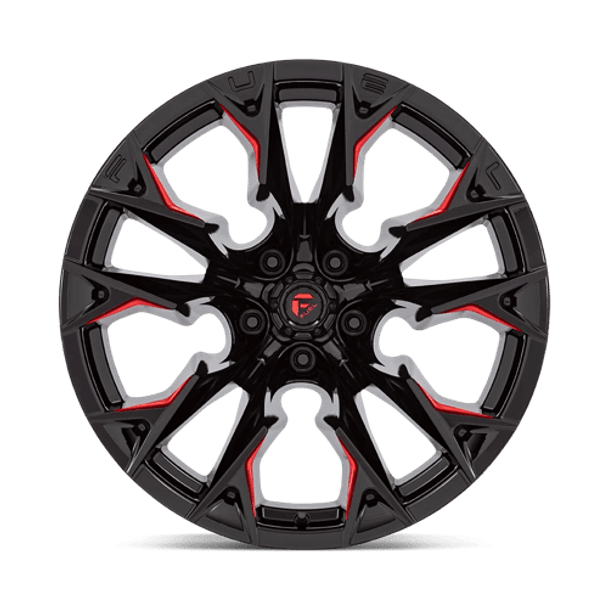 Fuel 1PC: D823 FLAME, D823 20X12 5X5.0 G-BLK MILL C-RED -44MM