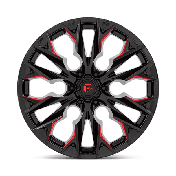 Fuel 1PC: D823 FLAME, D823 22X10 6X5.5 G-BLK MILL C-RED -18MM