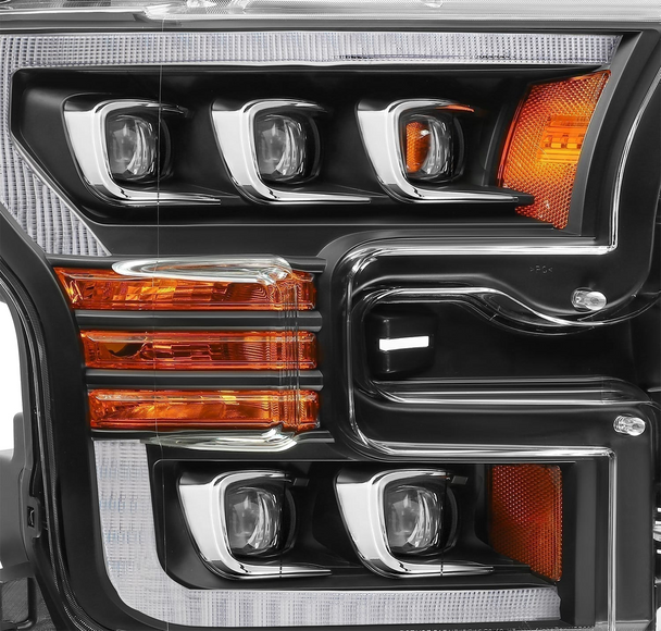 AlphaRex 15-17 Ford F150 / 17-20 F150 Raptor NOVA-Series LED Projector Headlights Black