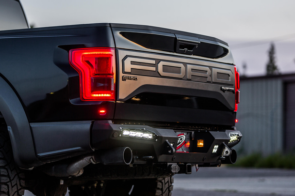 Addictive Desert Designs 2017-2020 Ford Raptor HoneyBadger Rear Bumper (10" Lights)