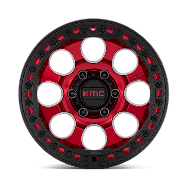 KMC: KM237 RIOT BEADLOCK, KM237 17X9 6X5.5 C-RED-BLK-RG -12MM