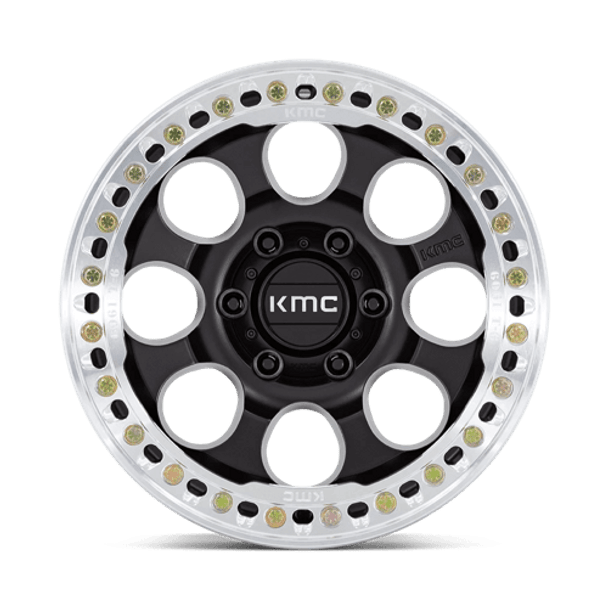 KMC: KM237 RIOT BEADLOCK, KM237 17X9 6X5.5 S-BLK-MACH-RG -12MM