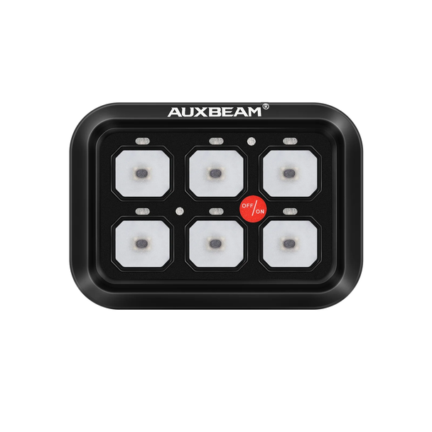 Auxbeam 6 Switch Dimmable Universal LED Switch Panel Kit (Blue Backlight)