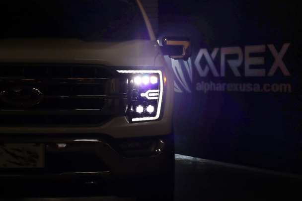 AlphaRex 21-23 Ford F150 NOVA-Series LED Projector Headlights Alpha-Black