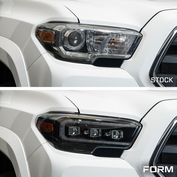 Form Lighting 2016-2022 Toyota Tacoma Sequential LED Projector Headlights (Amber DRL)