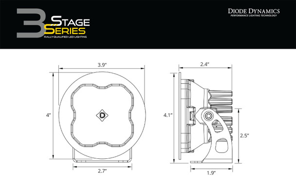 Diode Dynamics Stage Series 3" Sport Yellow, Round (Pair)