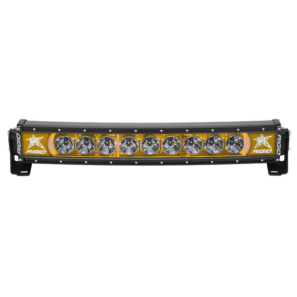 Rigid Industries 20" LED Light Bar Single Row Curved Amber Backlight Radiance Plus