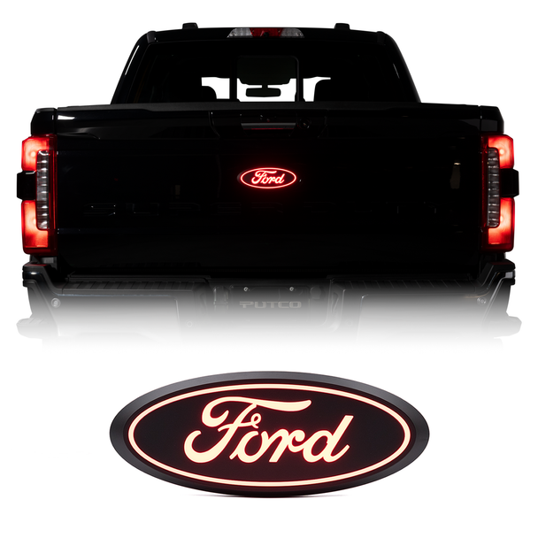 Putco Luminix LED Red Oval Tailgate Lighted Emblem for 2015-2023 & 2023-2026 Ford Super Duty (Non Platinum & Non Limited) Putco Luminix LED Red Oval Tailgate Lighted Emblem for 2015-2023 & 2023-2026 Ford Super Duty (Non Platinum & Non Limited)