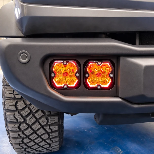 Baja Designs Dual Fog Light Kit w/KR Off-Road Brackets for 2021+ Ford Bronco (Capable Bumper)