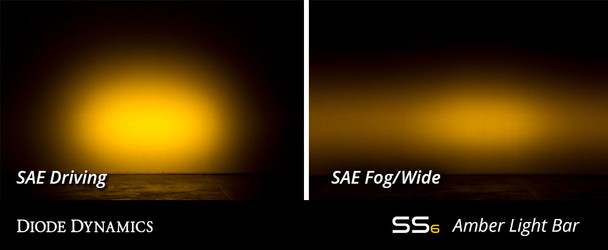 Diode Dynamics 6" LED Light Bar Amber SAE Fog/Wide