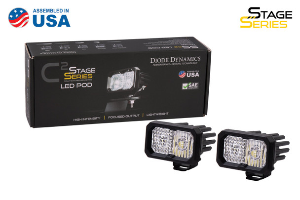 Diode Dynamics Stage Series 2" LED Pod Sport White Spot Standard Blue Backlight