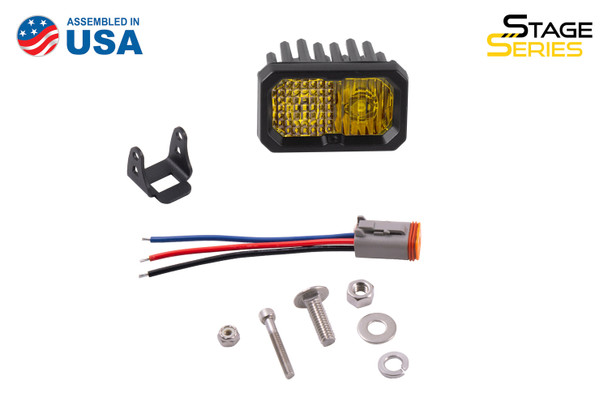 Diode Dynamics Stage Series 2" LED Pod Sport Yellow Spot Standard Amber Backlight (Single)