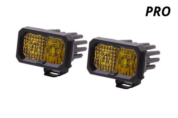 Diode Dynamics Stage Series 2" LED Pod Pro Yellow Driving Standard Amber Backlight