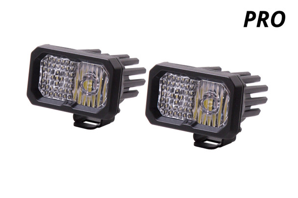 Diode Dynamics Stage Series 2" LED Pod Pro White Flood Standard Amber Backlight