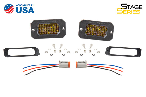 Diode Dynamics Stage Series 2" LED Pod Sport Yellow Fog Flush Amber Backlight