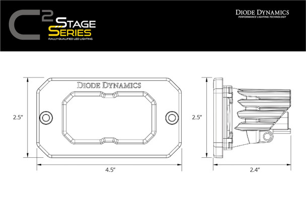 Diode Dynamics Stage Series 2" LED Pod Pro Yellow Fog Flush Amber Backlight