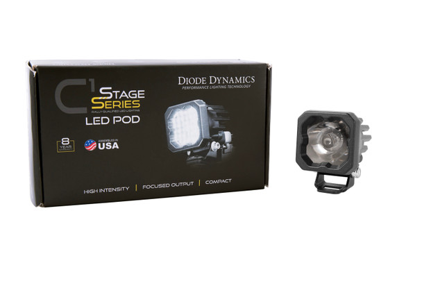 Diode Dynamics Stage Series 1" LED Pod Sport White Wide Standard White Backlight (Single)