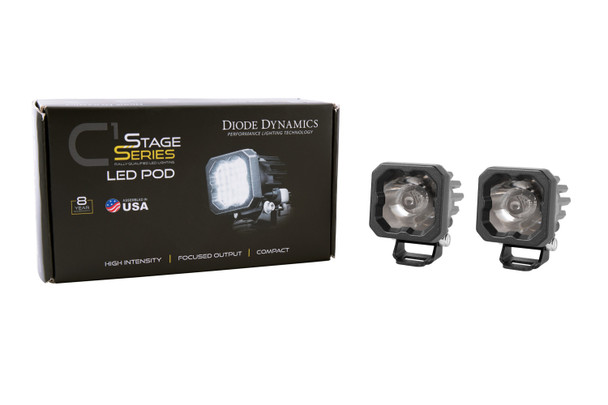 Diode Dynamics Stage Series 1" LED Pod Sport White Flood Standard Red Backlight