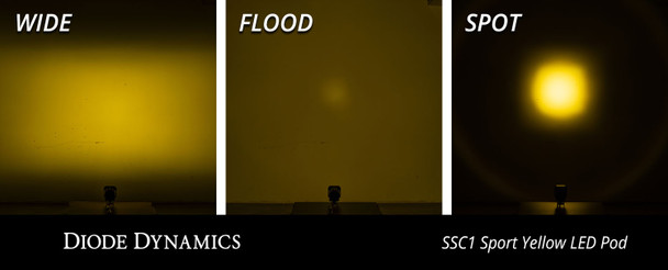 Diode Dynamics Stage Series 1" LED Pod Sport Yellow Spot Standard Amber Backlight
