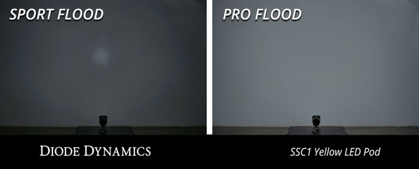 Diode Dynamics Stage Series 1" LED Pod Pro White Flood Flush Blue Backlight